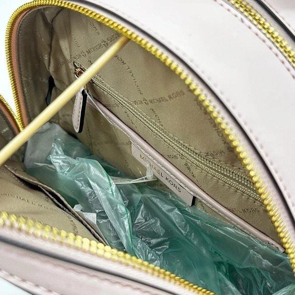 Michael Kors Medium Jaycee Zip Packet Backpack Brown/Light Pink - Picture 12 of 14